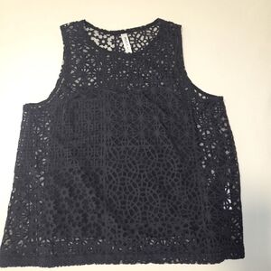 RVCA Black Crochet Tank Top